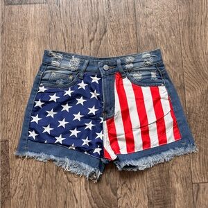 Women's Blue Denim 4th Of July Jean Shorts